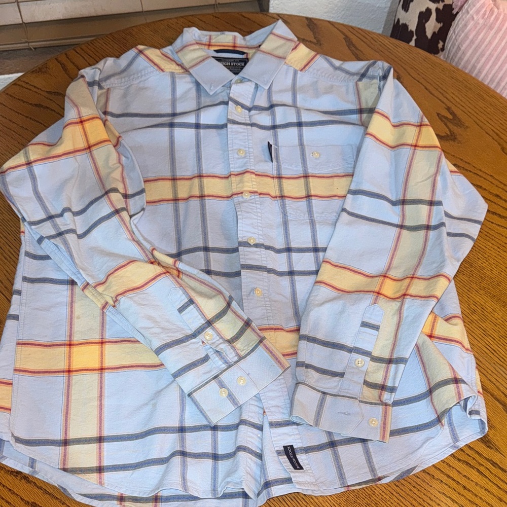 Men's Plaid Rough Stock Button-Up Shirt